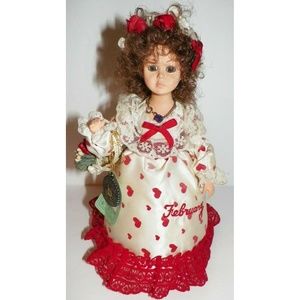Vintage Brinns Musical Calendar Miss February Doll